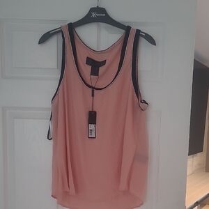 Kardashian Kollection Blush Pink Tank with Black Trim